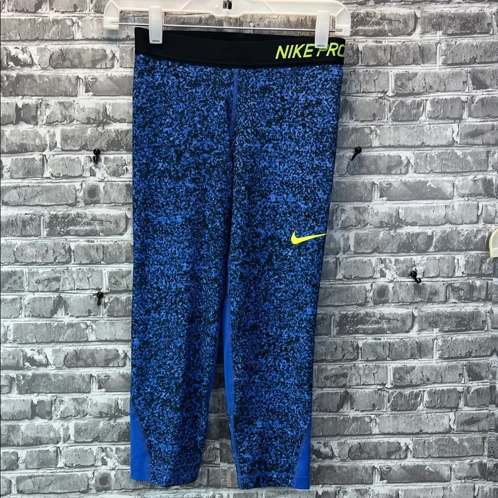 Girls Nike Pro‎ Blue Athletic Leggings